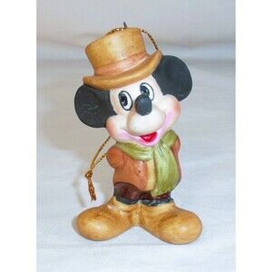 VTG Disney Mickey Mouse Christmas Carol Porcelain Ornament Japan Scrooge 1983